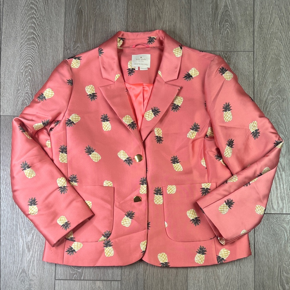 kate spade Coral Pink Pineapple-Print Blazer